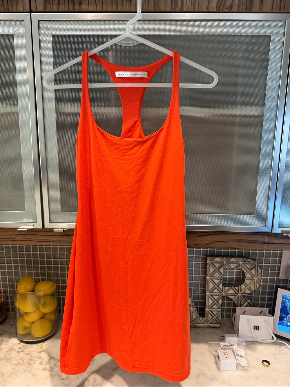 Susana Monaco Racerback dress, S, orange